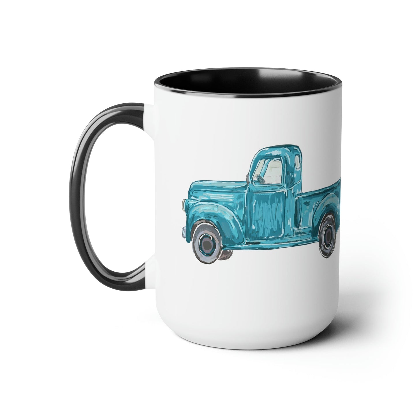 Antique Truck Two-Tone Coffee Mugs, 15oz