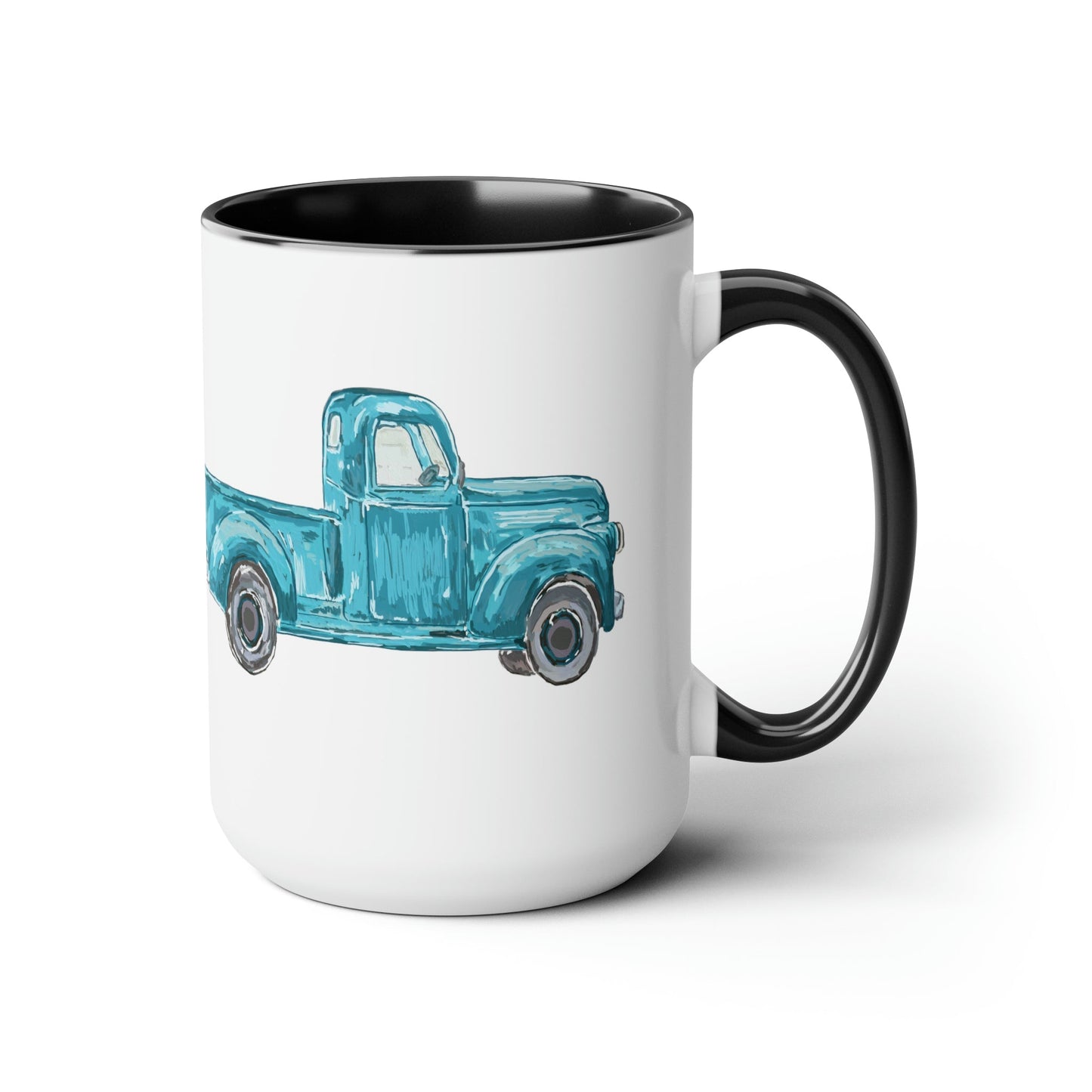 Antique Truck Two-Tone Coffee Mugs, 15oz