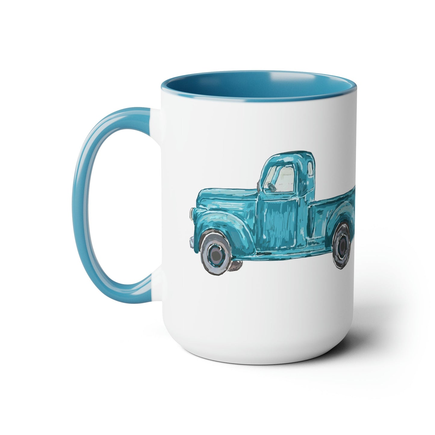 Antique Truck Two-Tone Coffee Mugs, 15oz