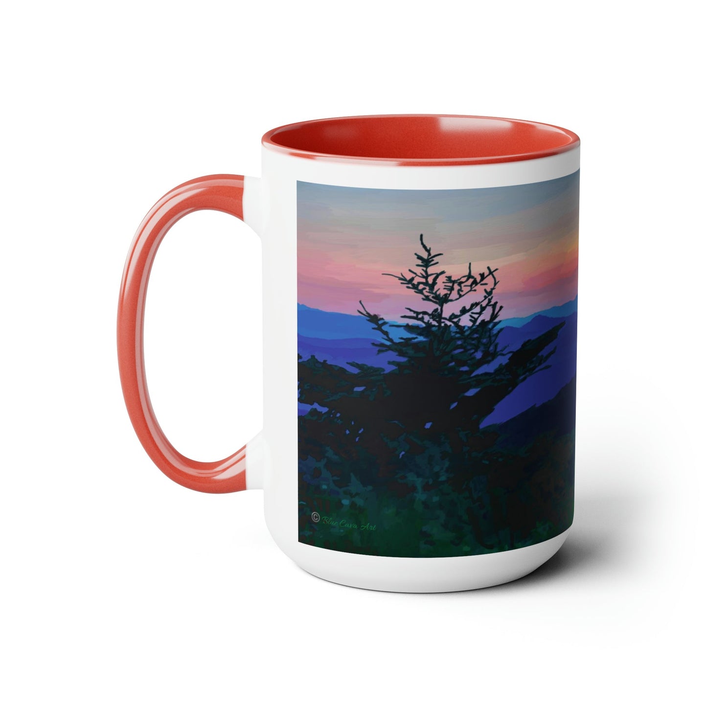 Asheville NC Two-Tone Coffee Mugs, 15oz