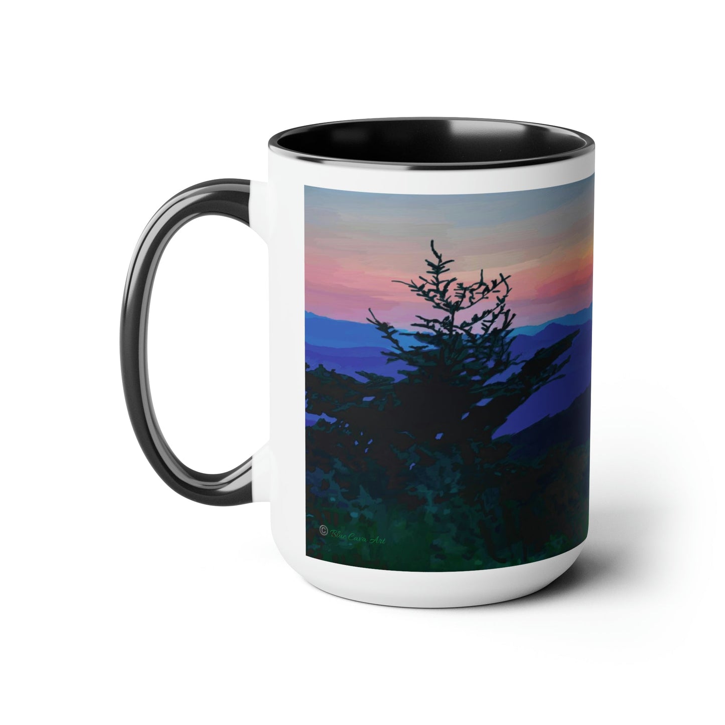 Asheville NC Two-Tone Coffee Mugs, 15oz