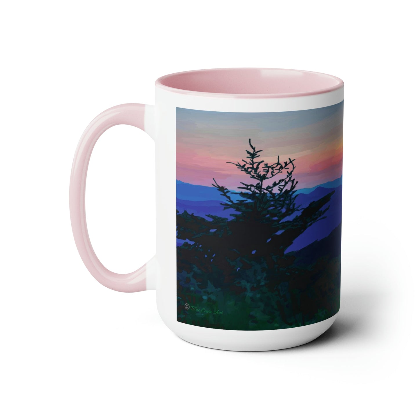 Asheville NC Two-Tone Coffee Mugs, 15oz