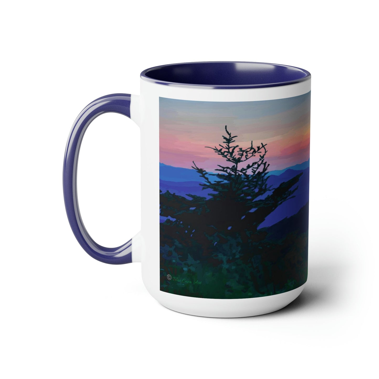 Asheville NC Two-Tone Coffee Mugs, 15oz