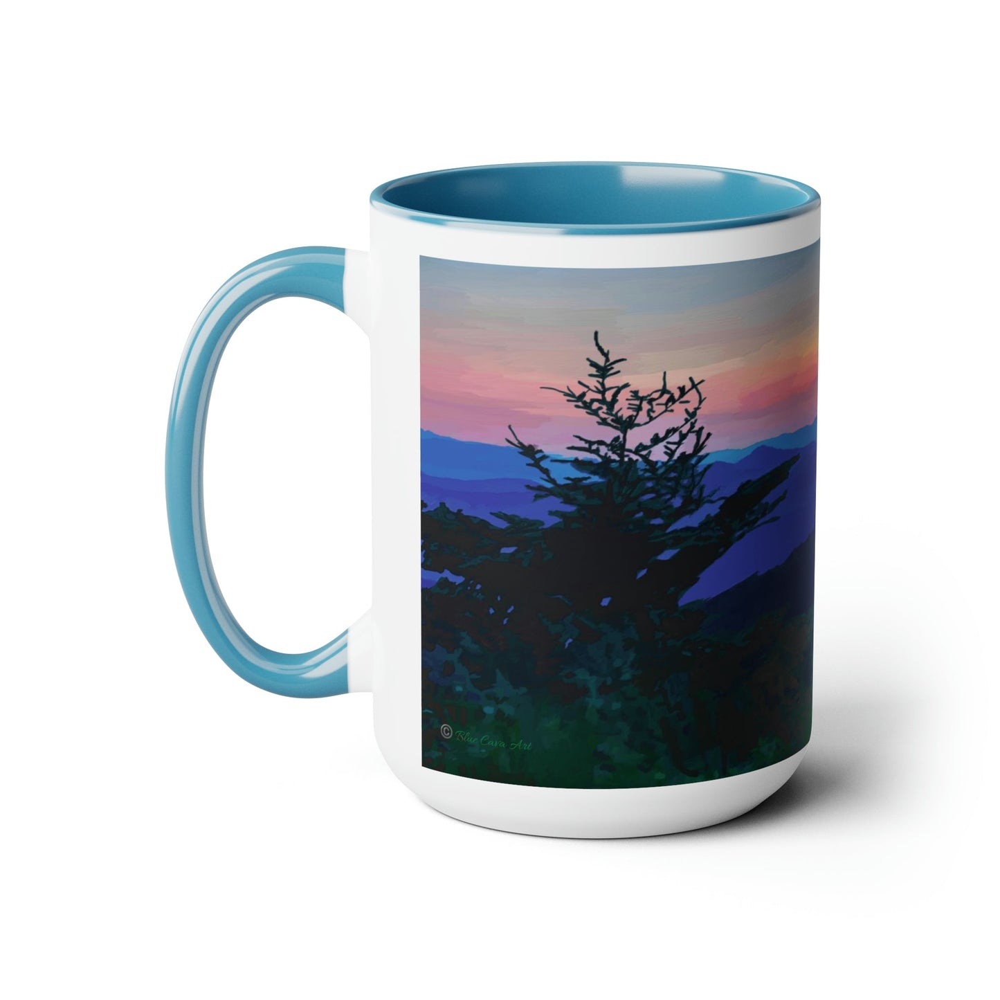 Asheville NC Two-Tone Coffee Mugs, 15oz