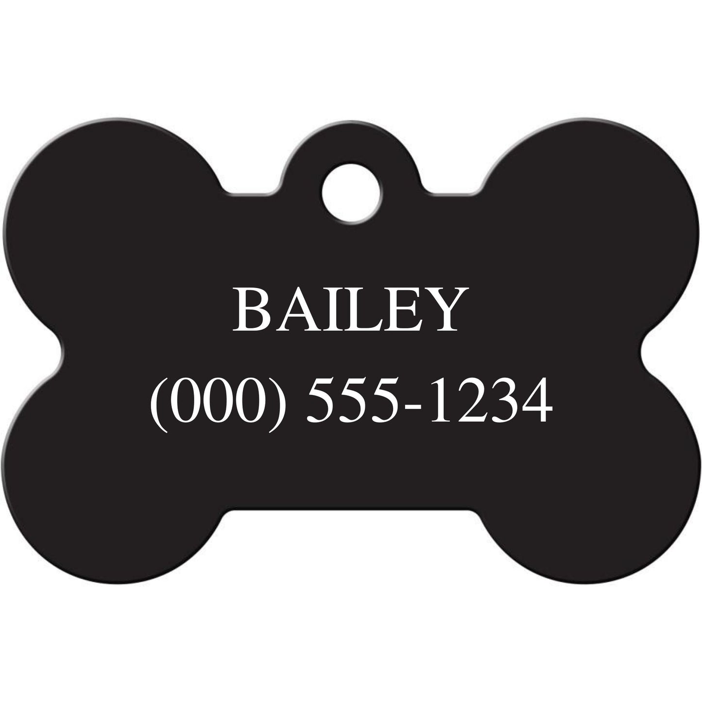 Striped Smiley Face Pet ID Tag - Small Bone