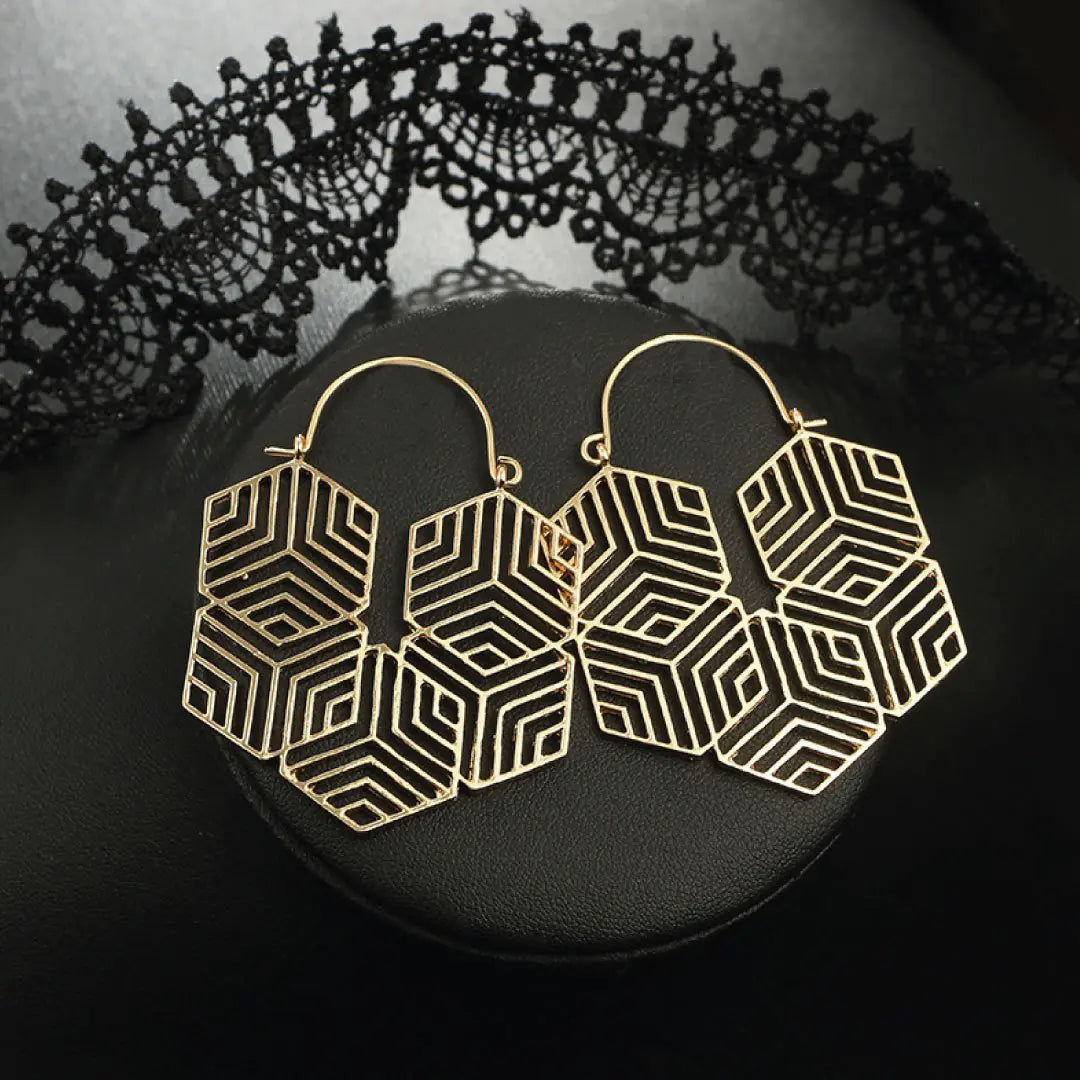 Hex -Gold Earrings