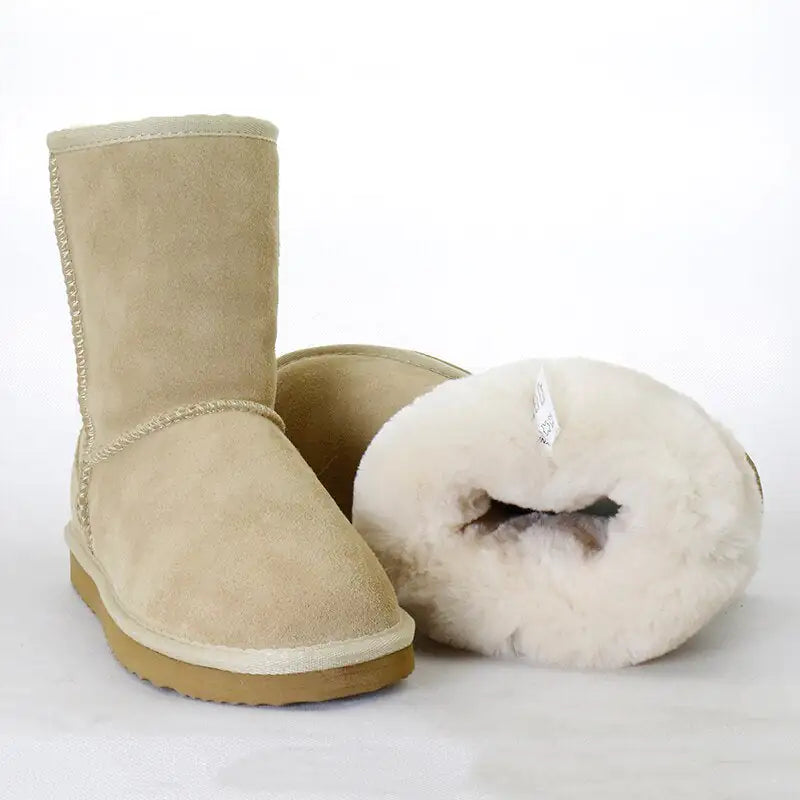 Cozy Winter Boots - Authentic Cowhide, Waterproof Protection, Superior Insulation