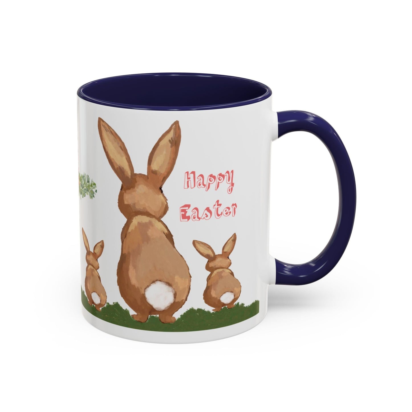 Bunny Love Easter Cross Accent Coffee Mug (11 oz & 15 oz)