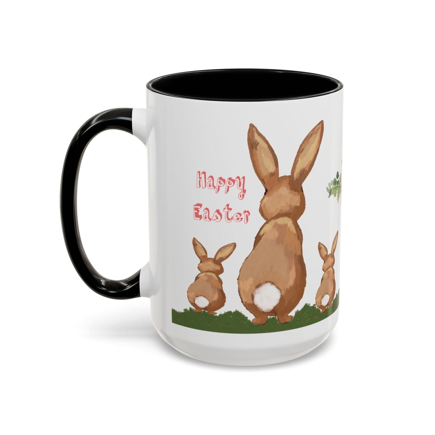 Bunny Love Easter Cross Accent Coffee Mug (11 oz & 15 oz)