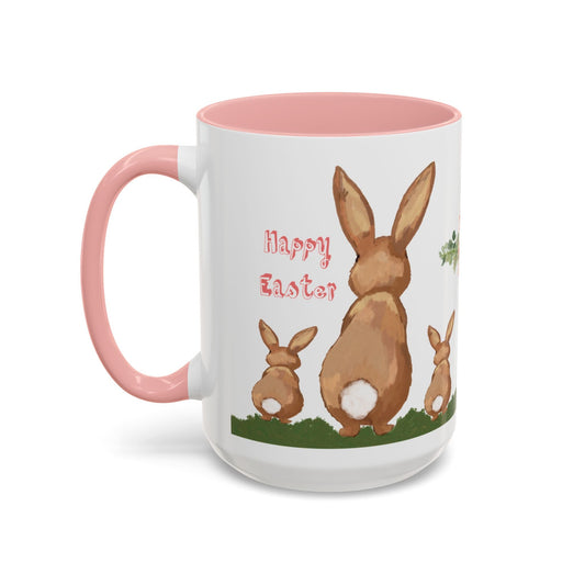 Bunny Love Easter Cross Accent Coffee Mug (11 oz & 15 oz)