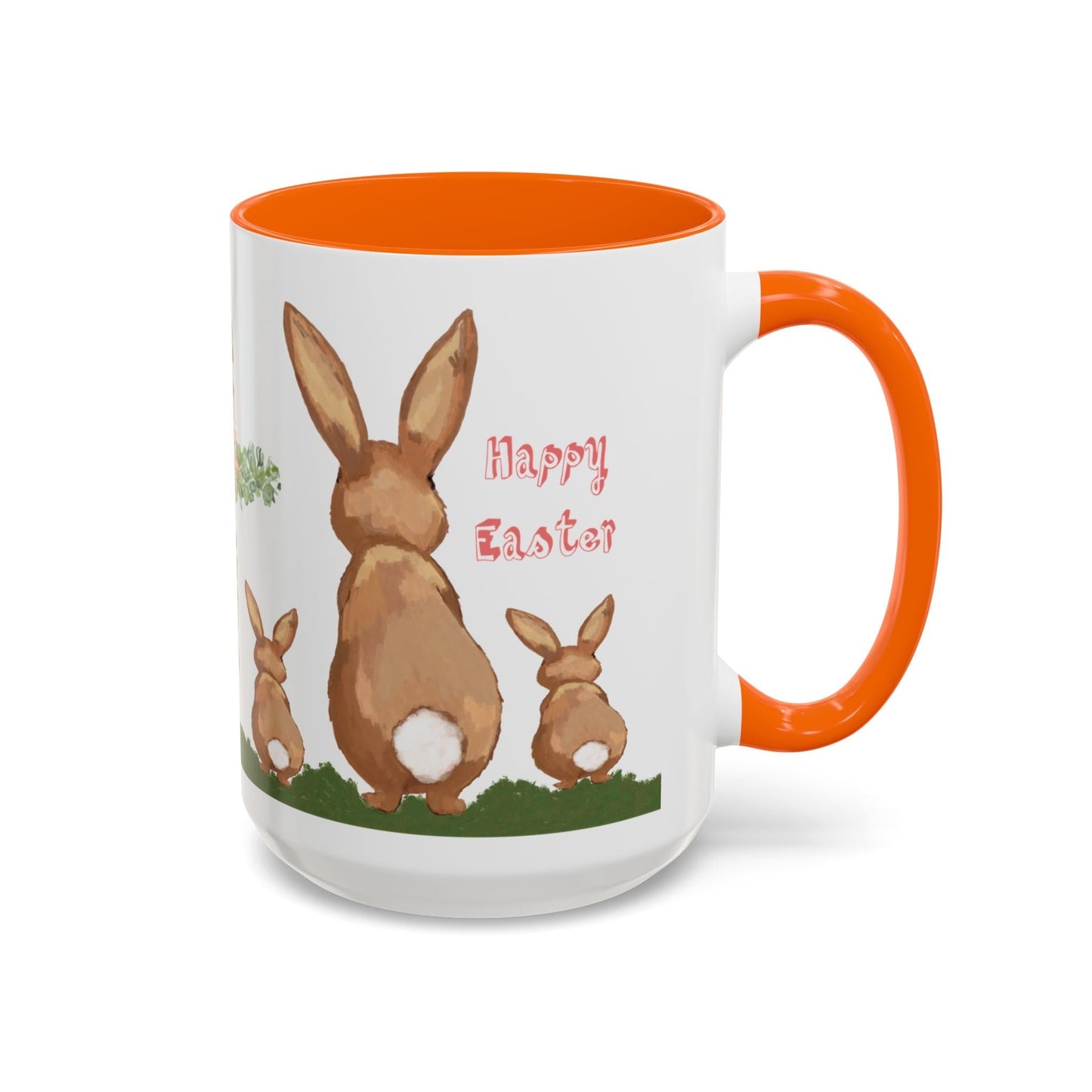 Bunny Love Easter Cross Accent Coffee Mug (11 oz & 15 oz)