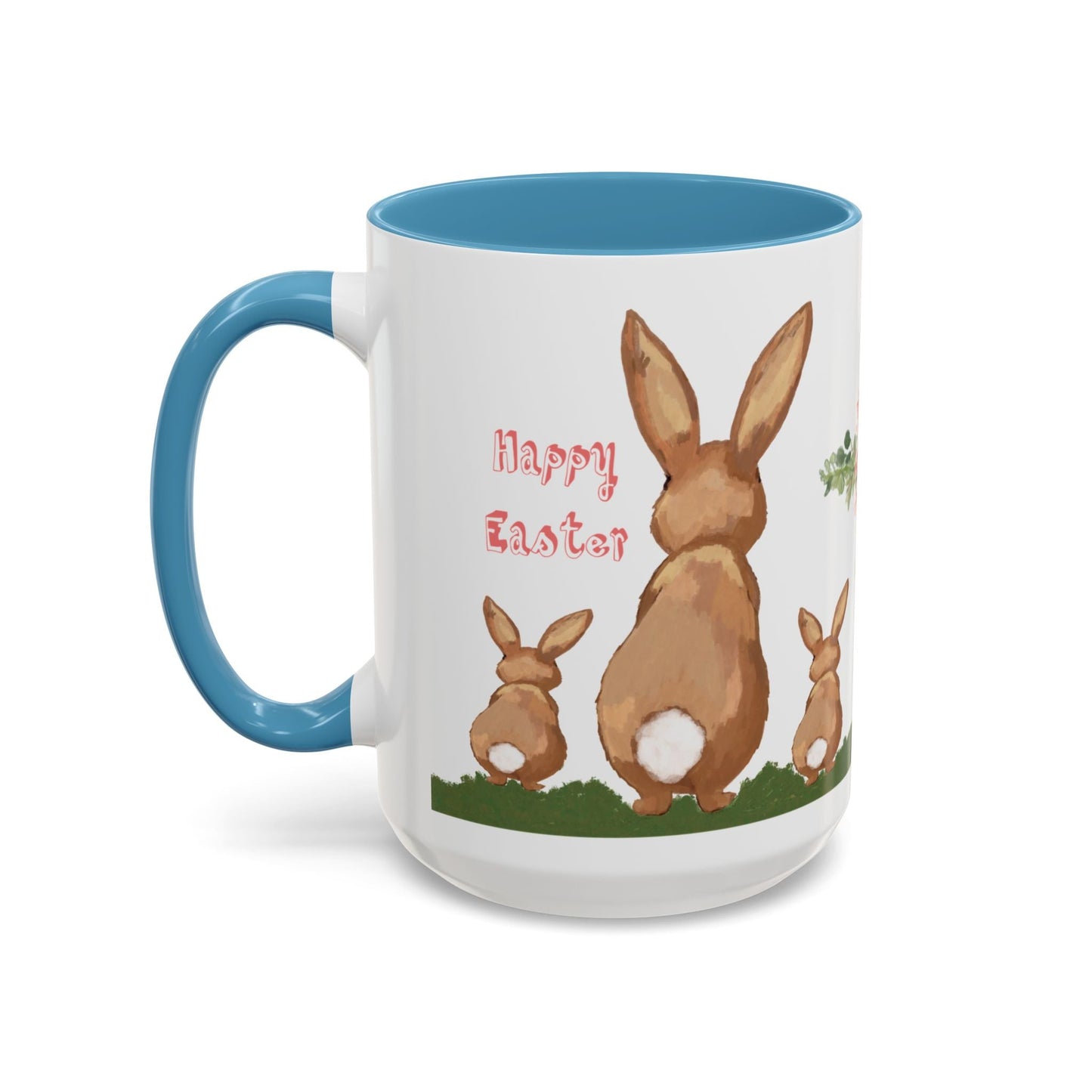 Bunny Love Easter Cross Accent Coffee Mug (11 oz & 15 oz)