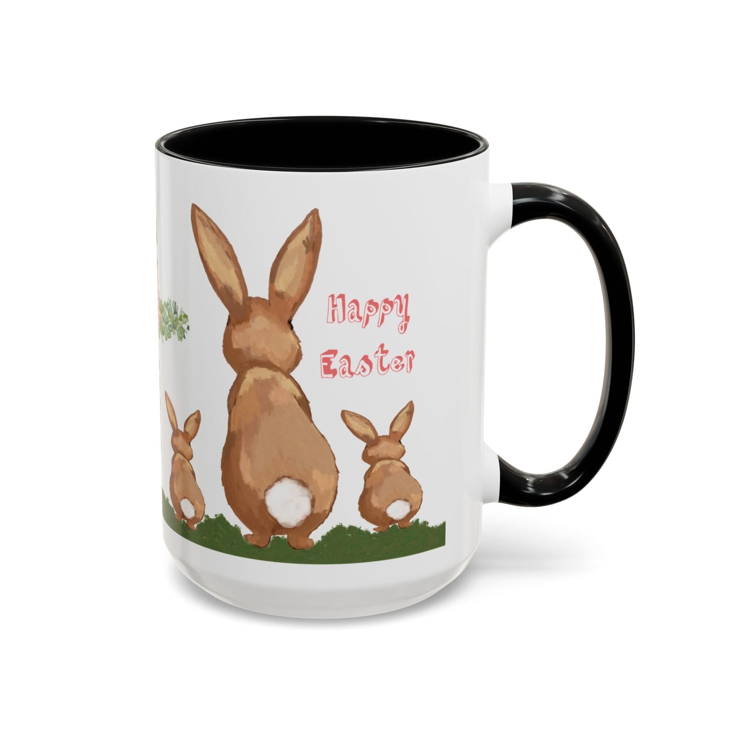 Bunny Love Easter Cross Accent Coffee Mug (11 oz & 15 oz)