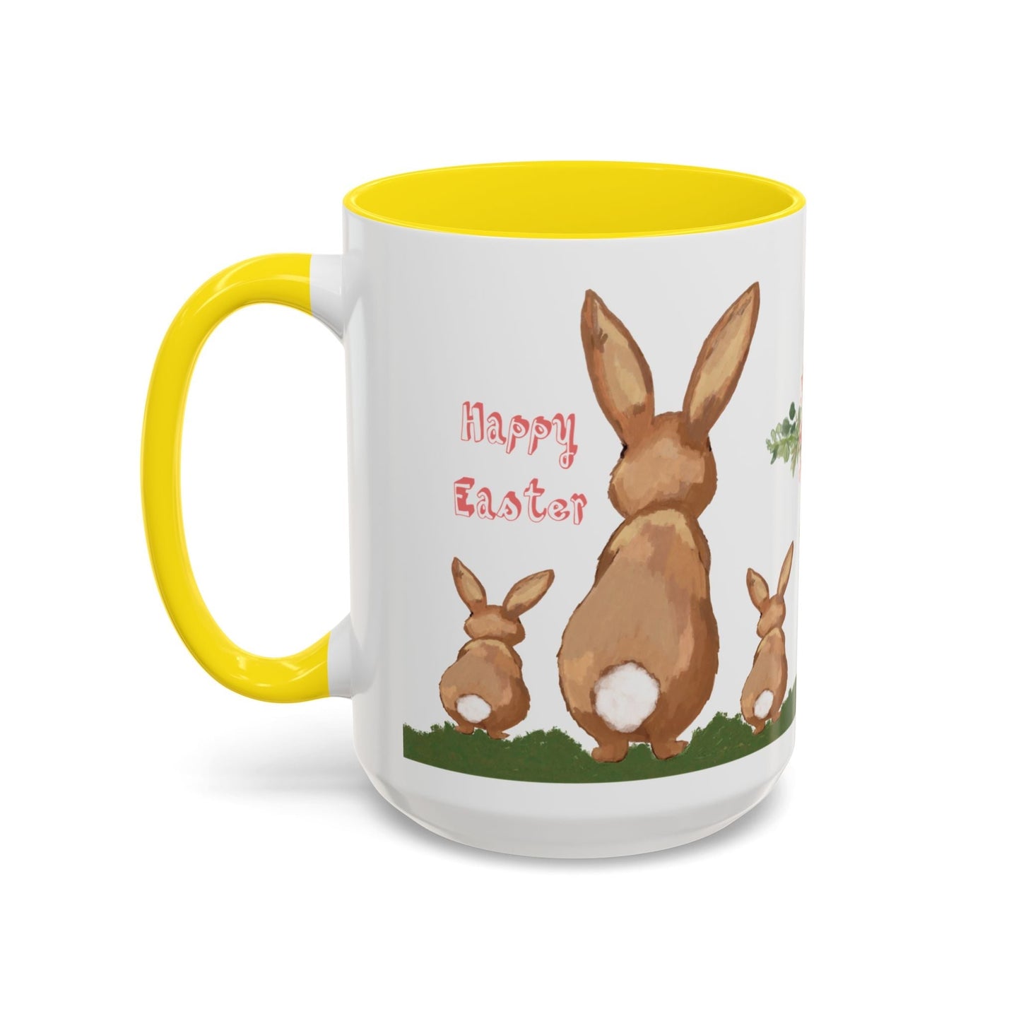 Bunny Love Easter Cross Accent Coffee Mug (11 oz & 15 oz)