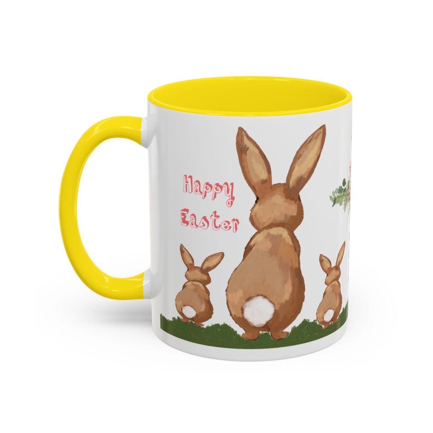 Bunny Love Easter Cross Accent Coffee Mug (11 oz & 15 oz)