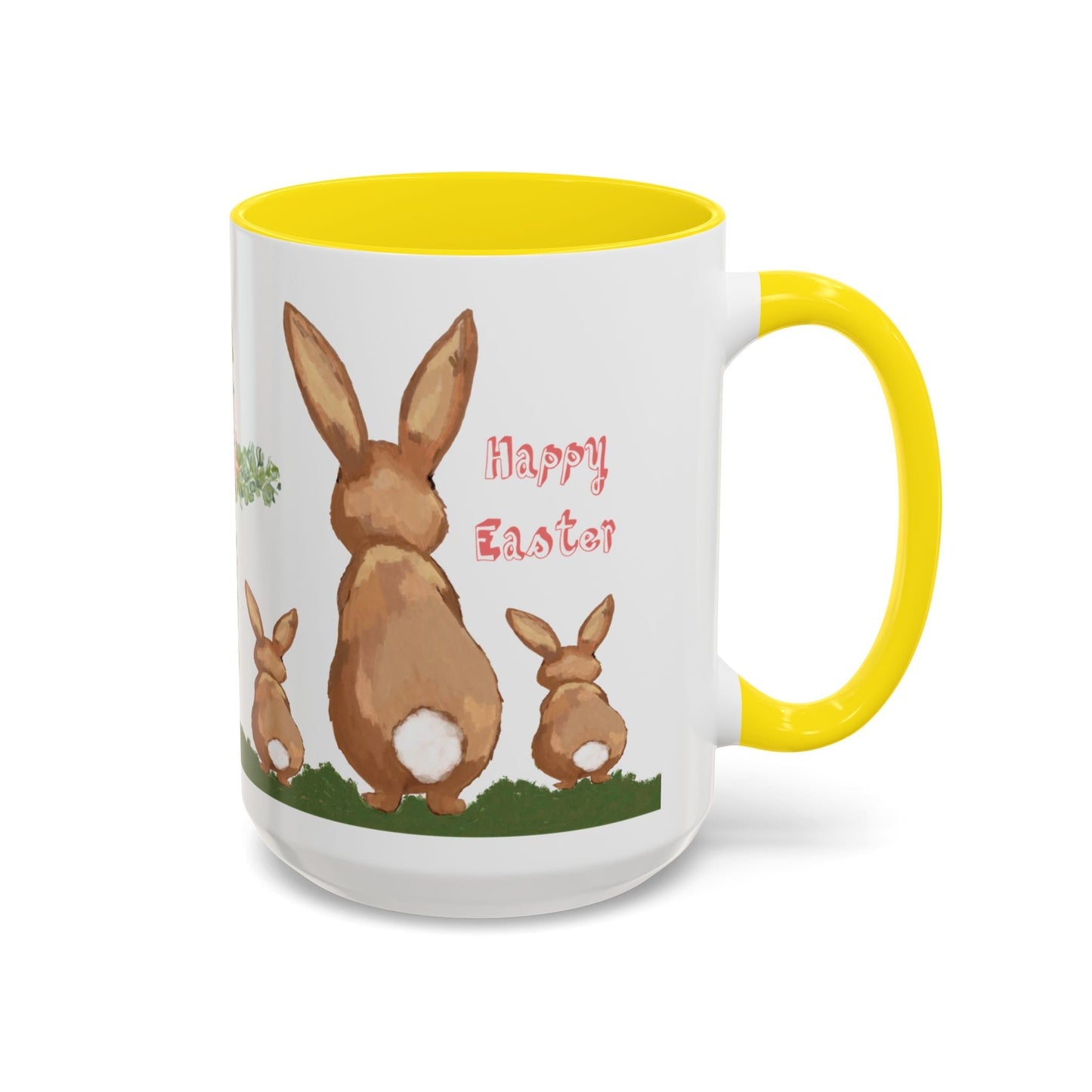 Bunny Love Easter Cross Accent Coffee Mug (11 oz & 15 oz)