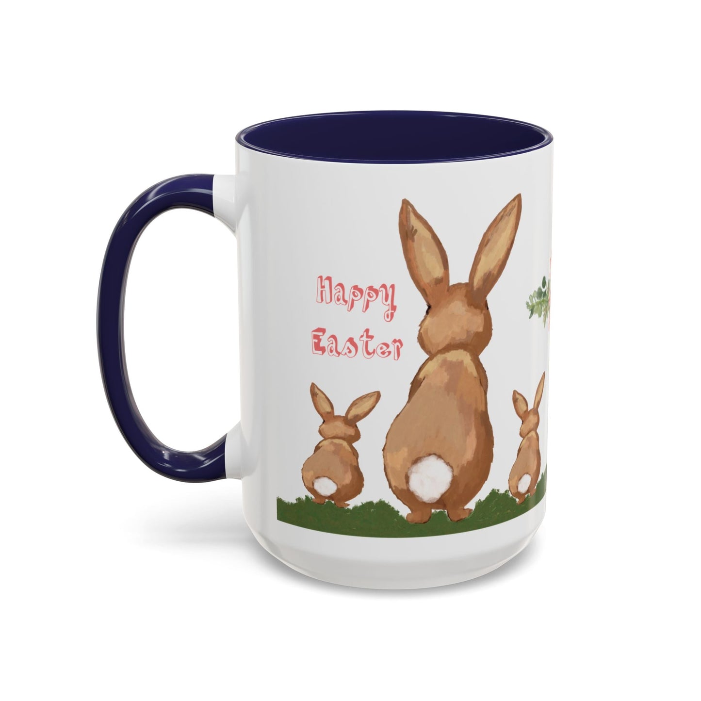 Bunny Love Easter Cross Accent Coffee Mug (11 oz & 15 oz)