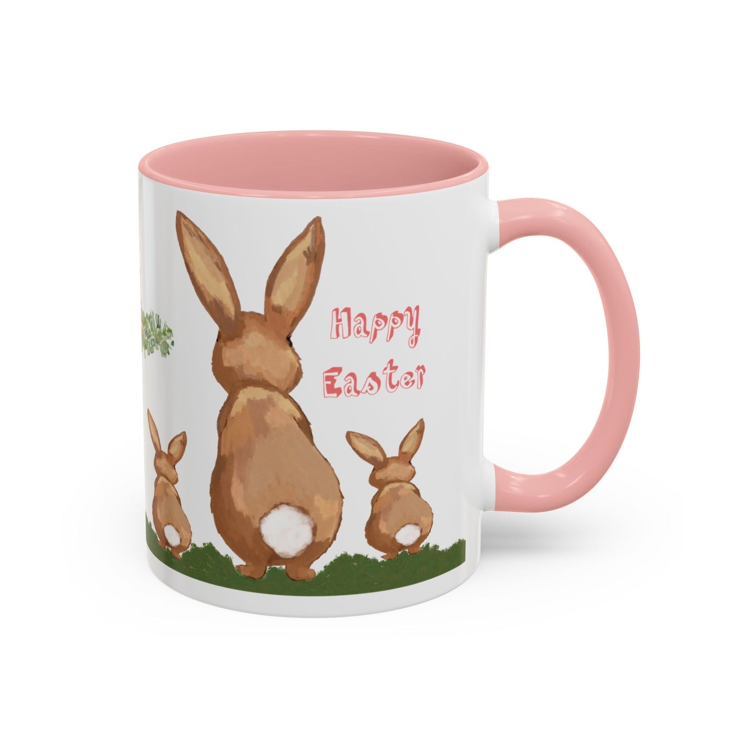 Bunny Love Easter Cross Accent Coffee Mug (11 oz & 15 oz)