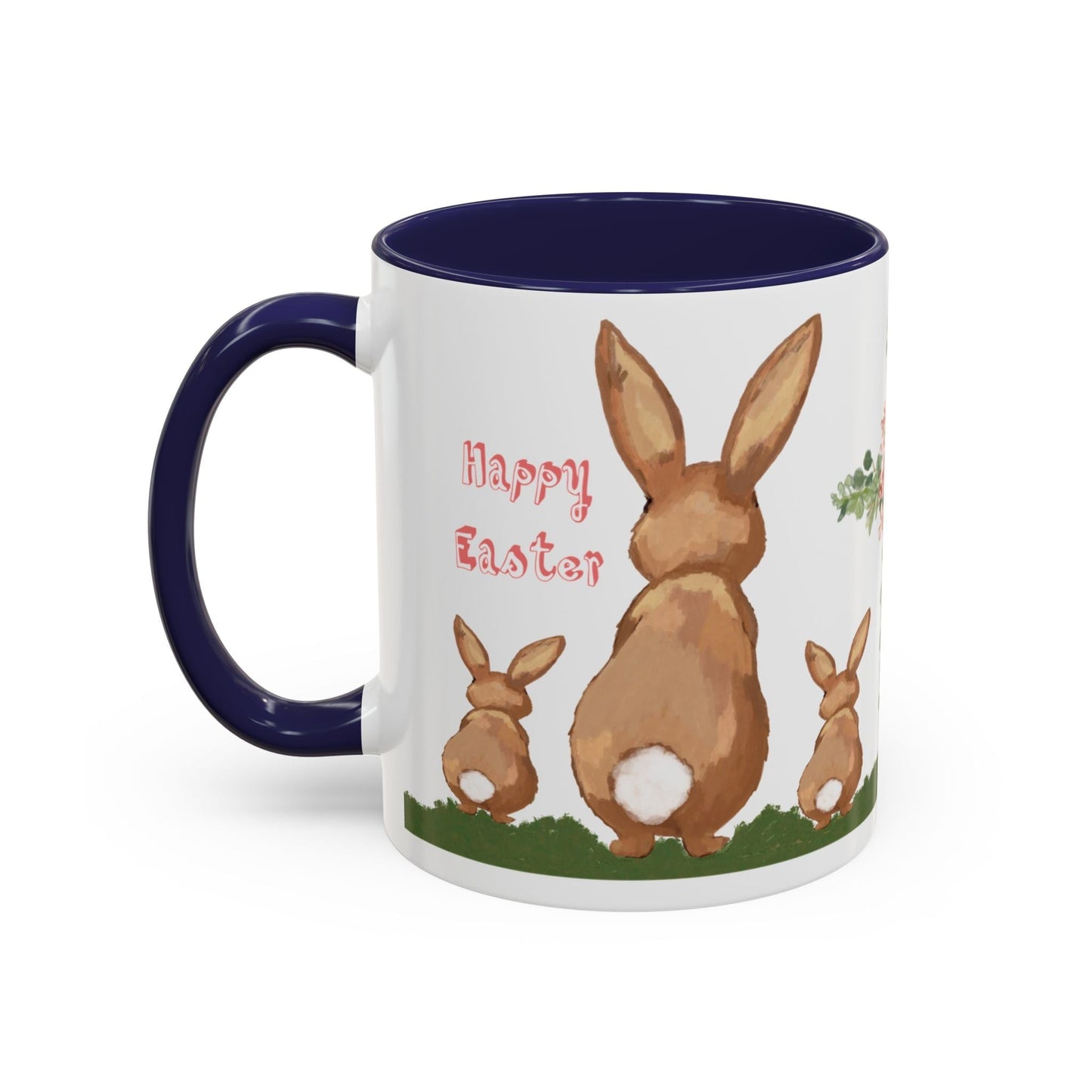 Bunny Love Easter Cross Accent Coffee Mug (11 oz & 15 oz)