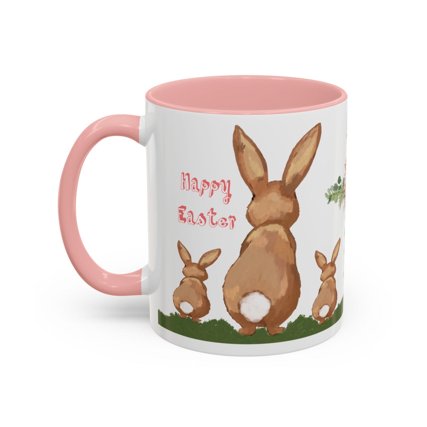 Bunny Love Easter Cross Accent Coffee Mug (11 oz & 15 oz)