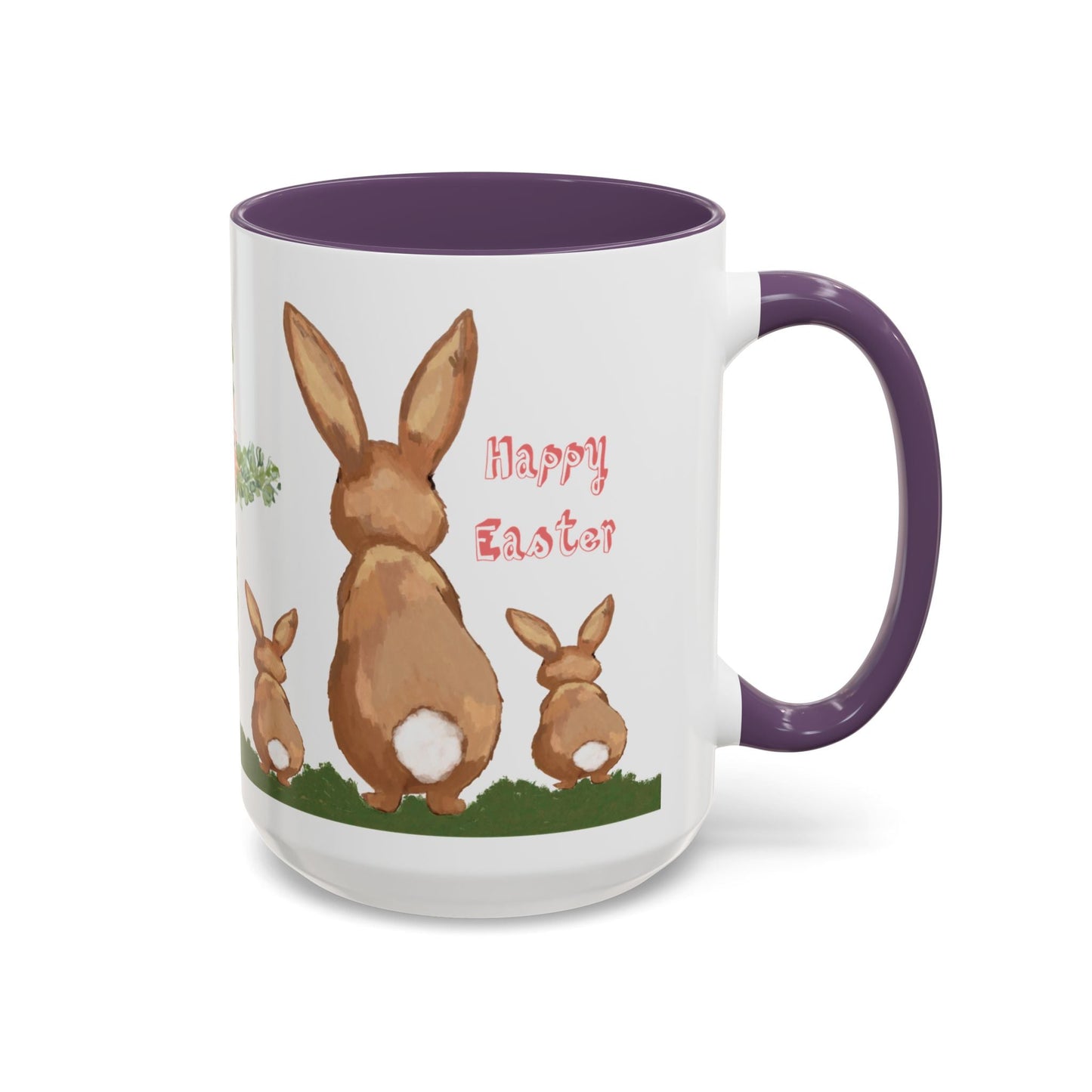 Bunny Love Easter Cross Accent Coffee Mug (11 oz & 15 oz)