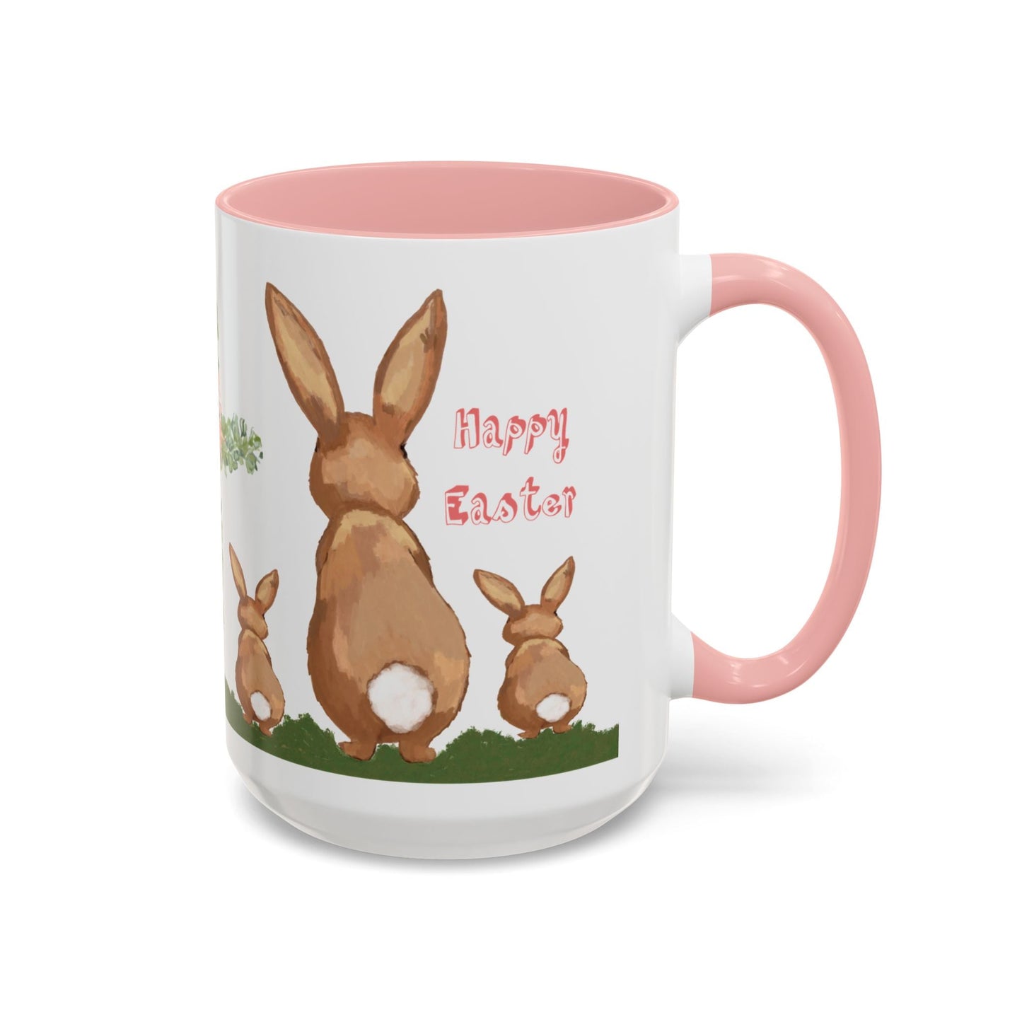 Bunny Love Easter Cross Accent Coffee Mug (11 oz & 15 oz)