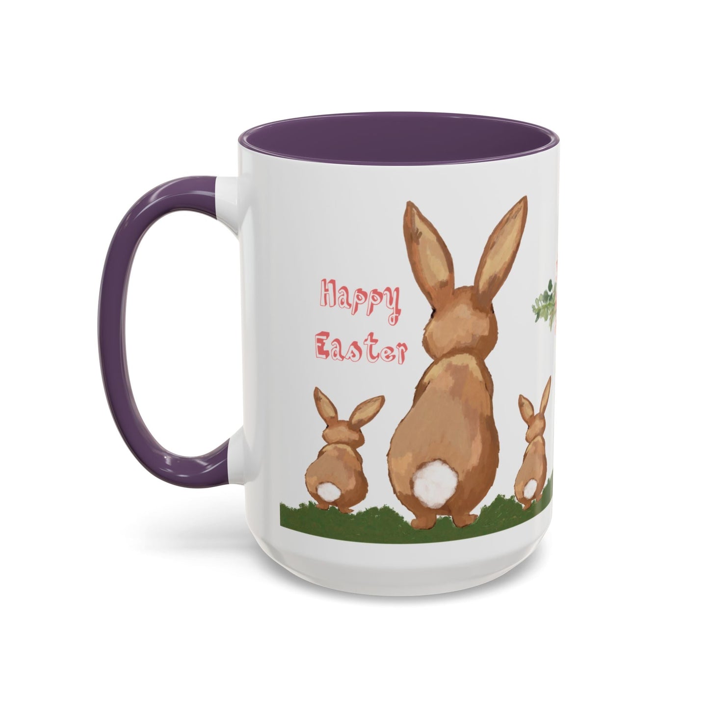 Bunny Love Easter Cross Accent Coffee Mug (11 oz & 15 oz)