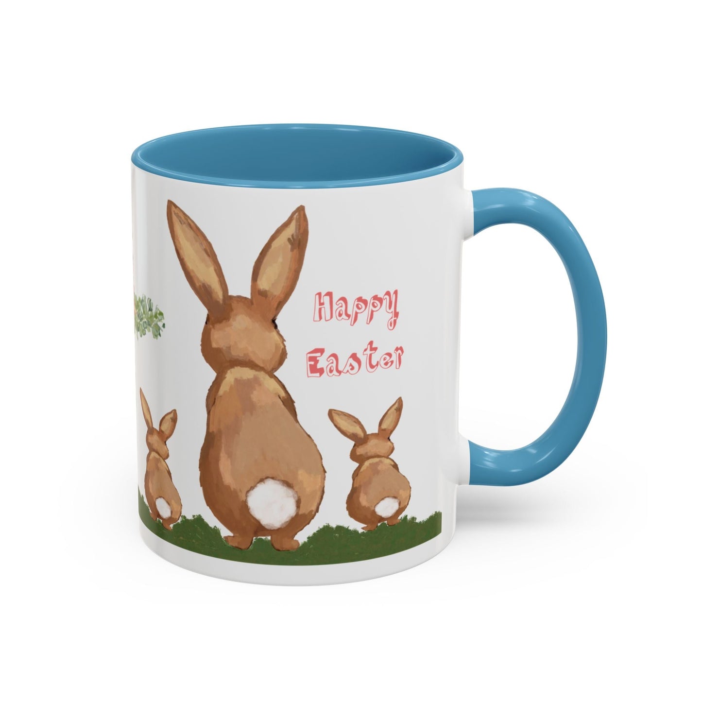 Bunny Love Easter Cross Accent Coffee Mug (11 oz & 15 oz)