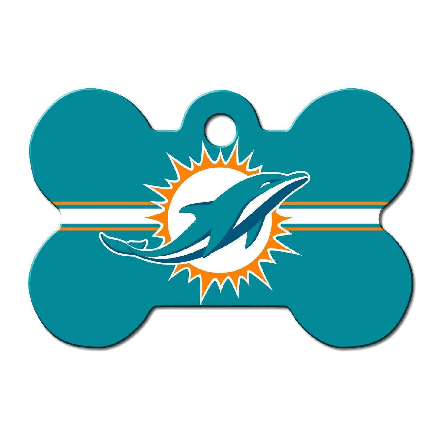 Miami Dolphins No Helmet NFL Pet ID Tag - Large Bone