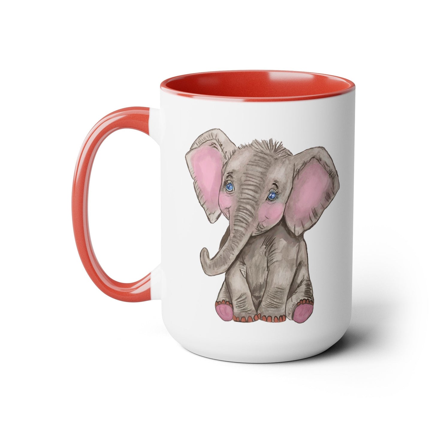 Elephant Two-Tone Coffee Mugs, 15oz