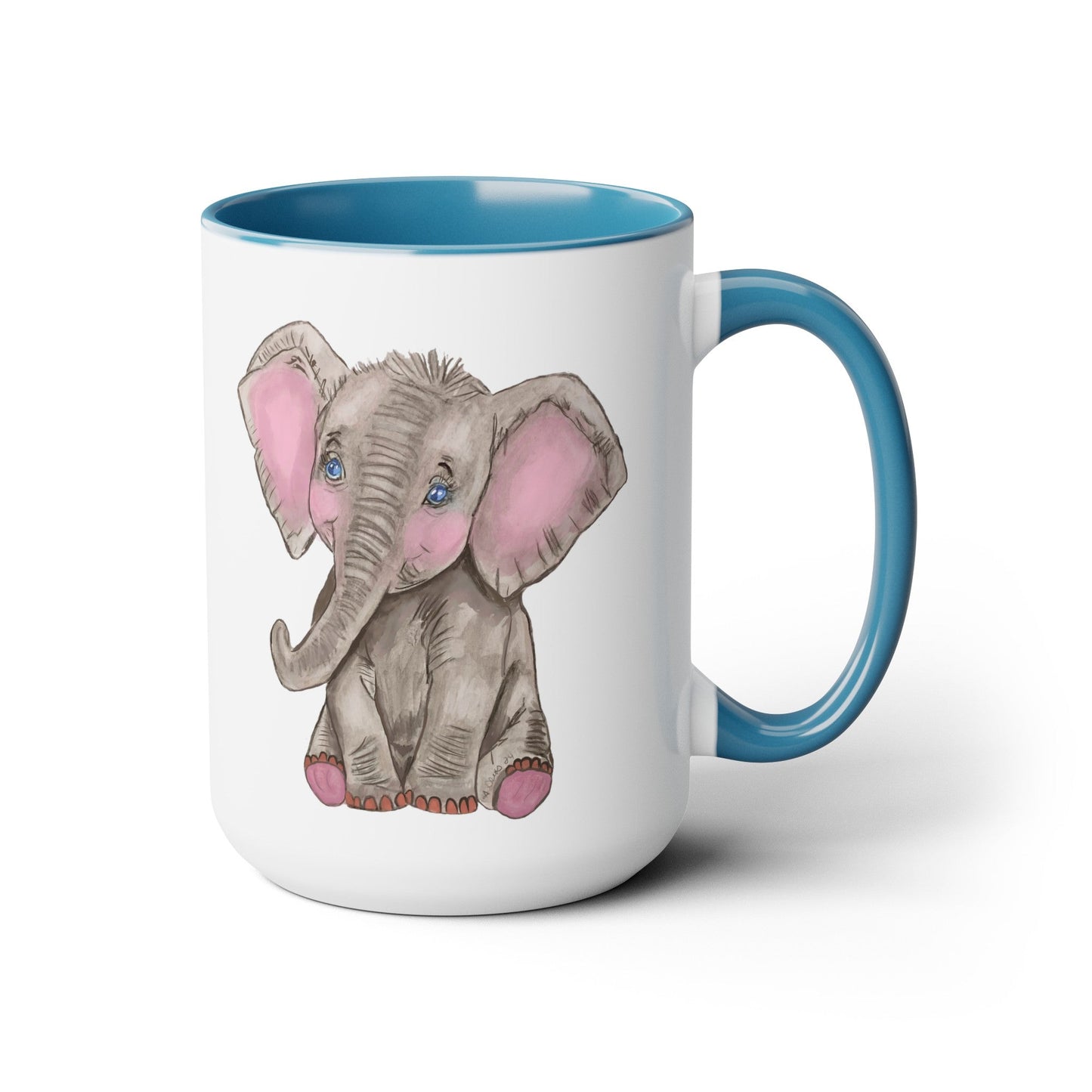 Elephant Two-Tone Coffee Mugs, 15oz