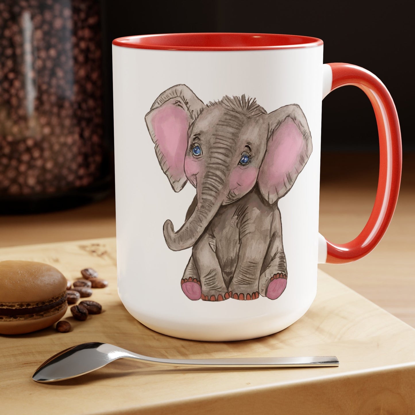 Elephant Two-Tone Coffee Mugs, 15oz