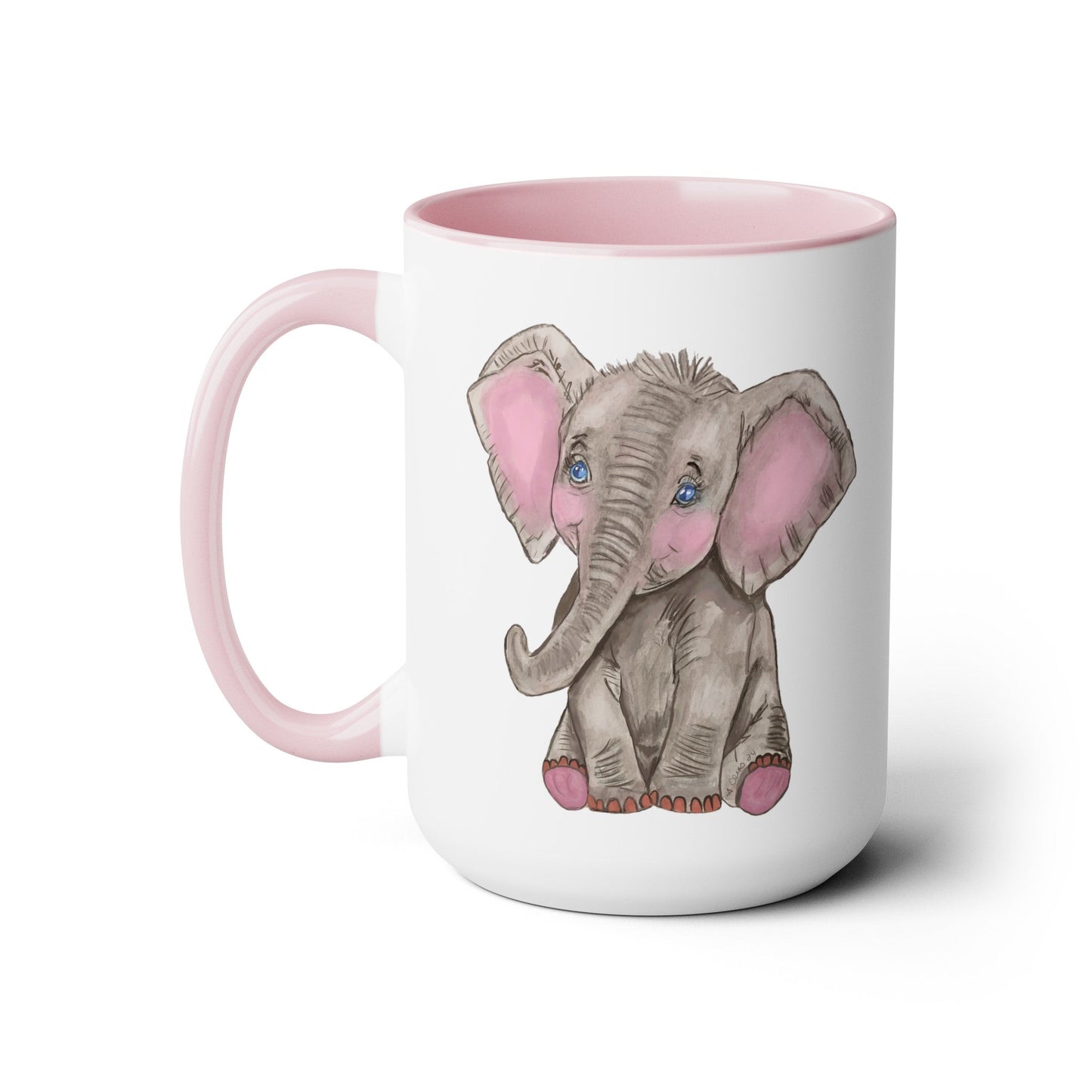 Elephant Two-Tone Coffee Mugs, 15oz