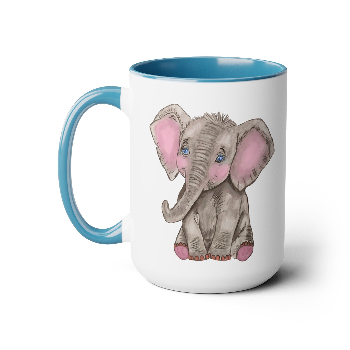 Elephant Two-Tone Coffee Mugs, 15oz