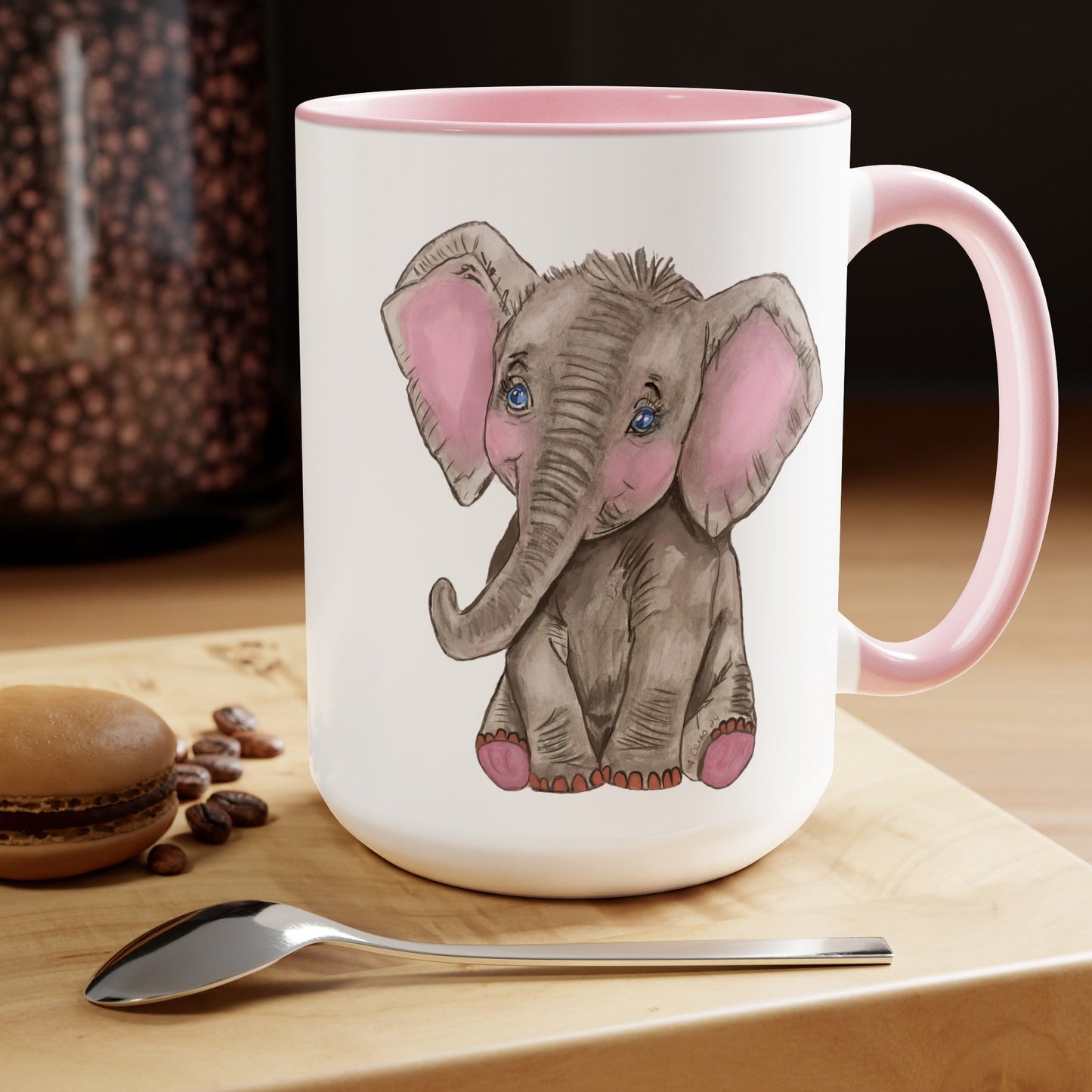 Elephant Two-Tone Coffee Mugs, 15oz