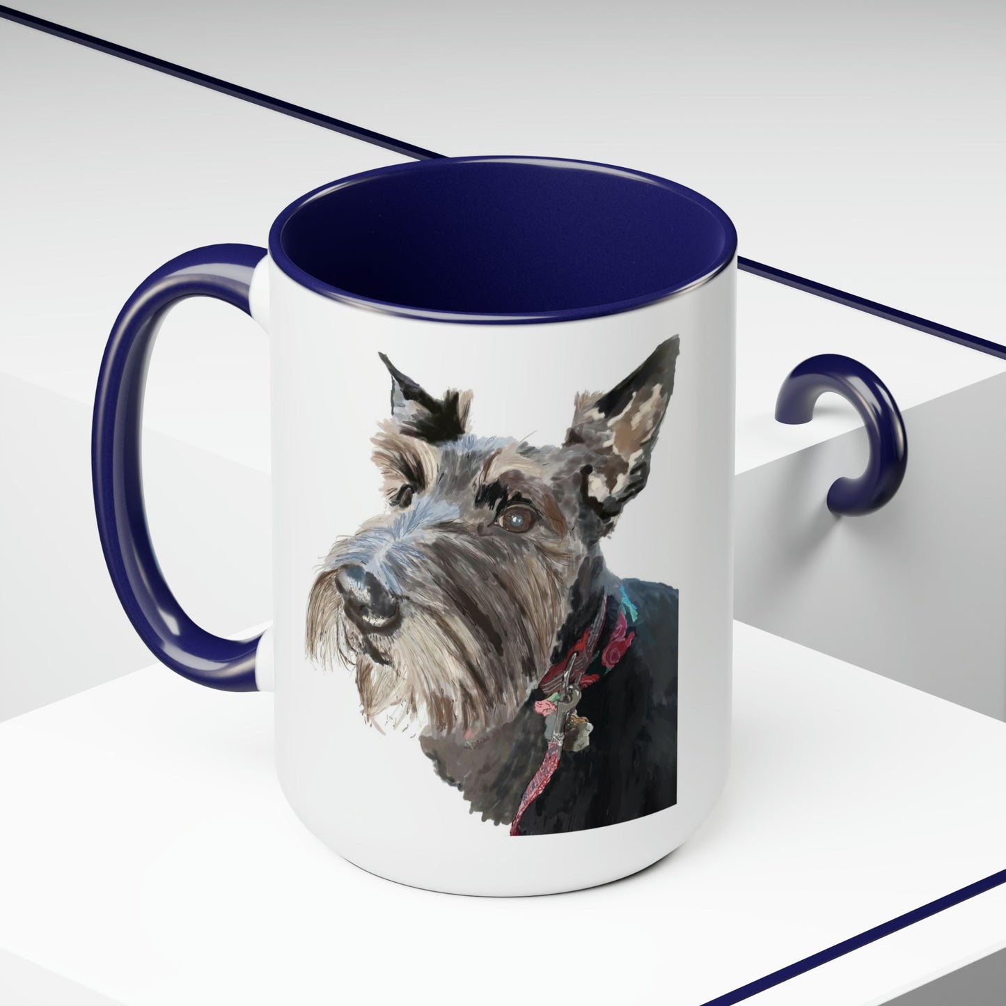 “Fala” Dog Two-Tone Coffee Mugs, 15oz