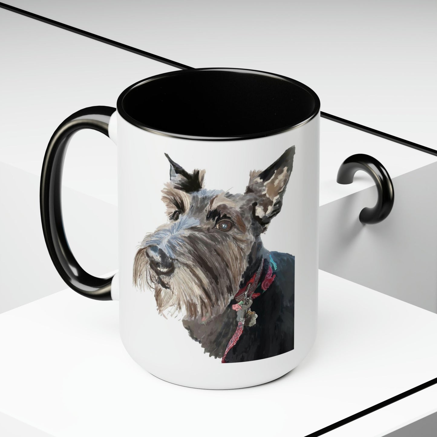 “Fala” Dog Two-Tone Coffee Mugs, 15oz