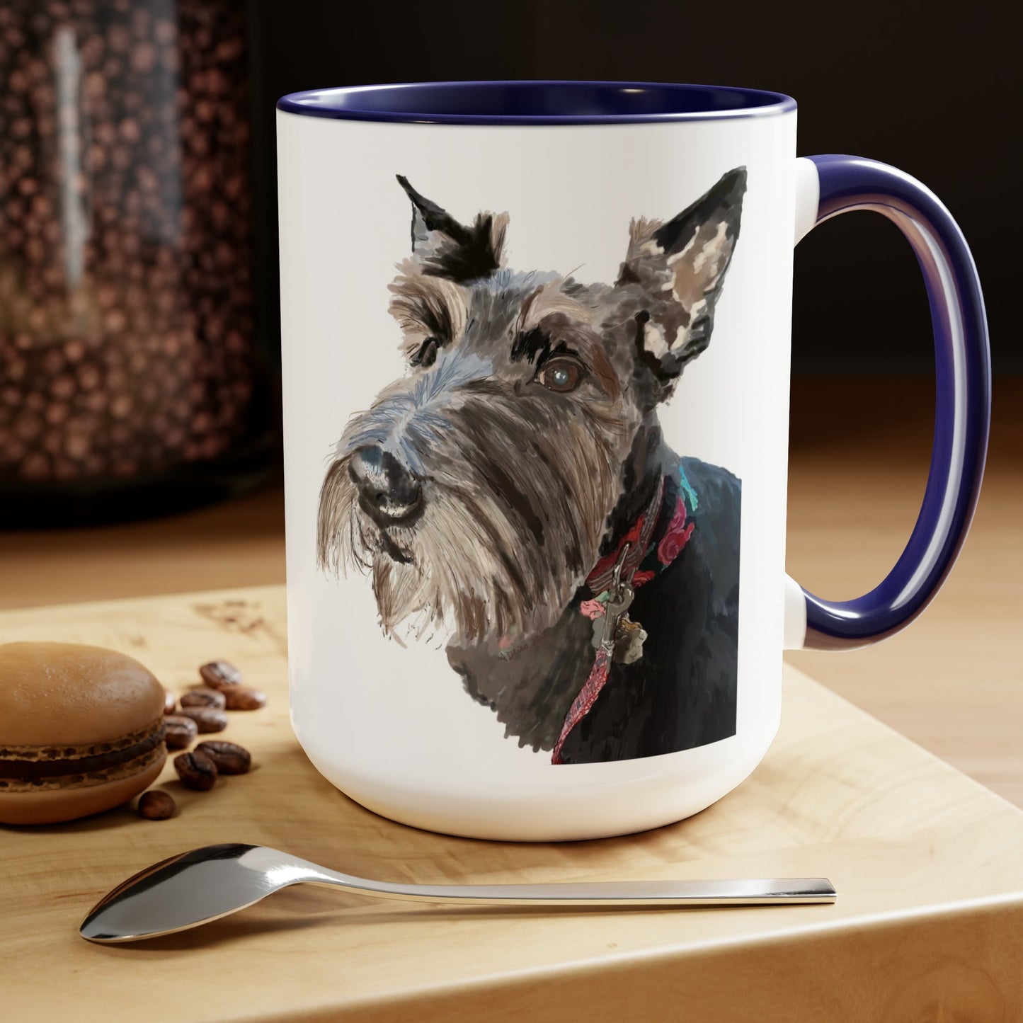 “Fala” Dog Two-Tone Coffee Mugs, 15oz