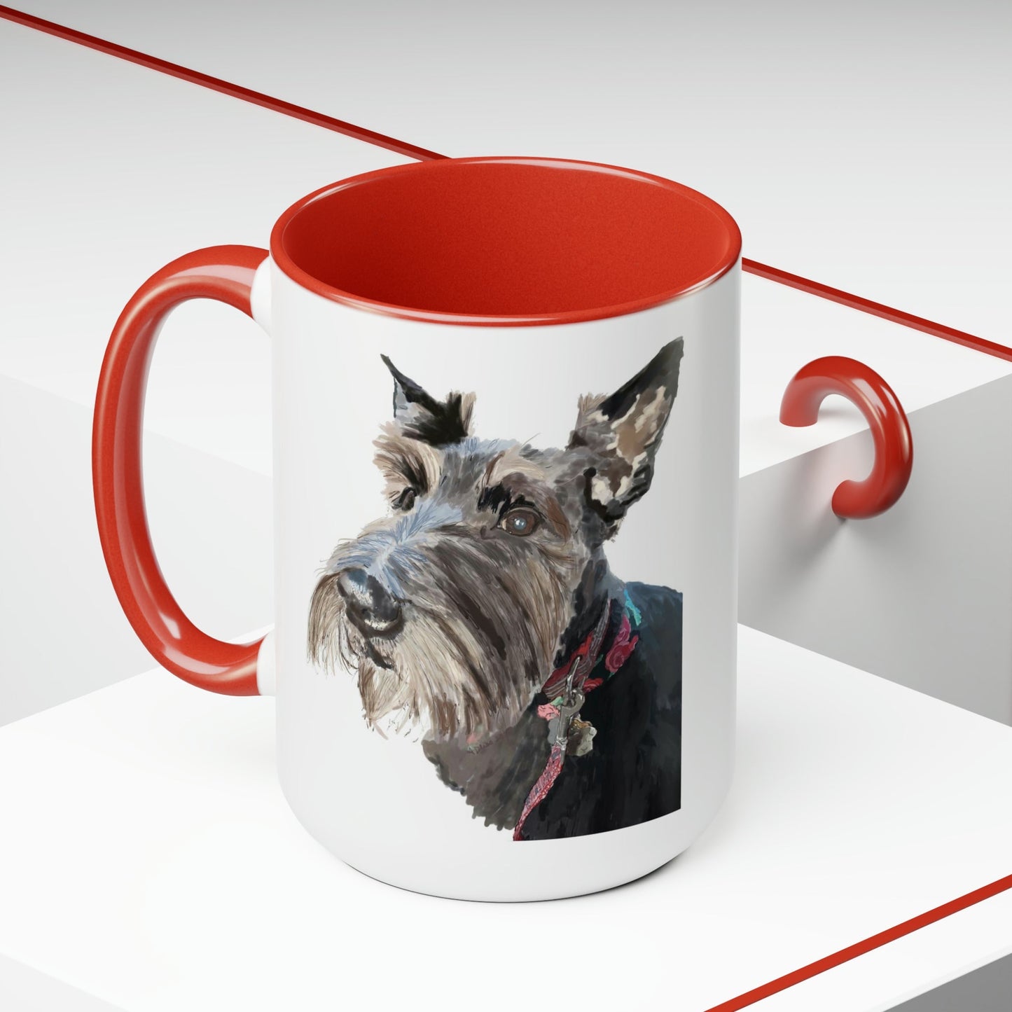 “Fala” Dog Two-Tone Coffee Mugs, 15oz