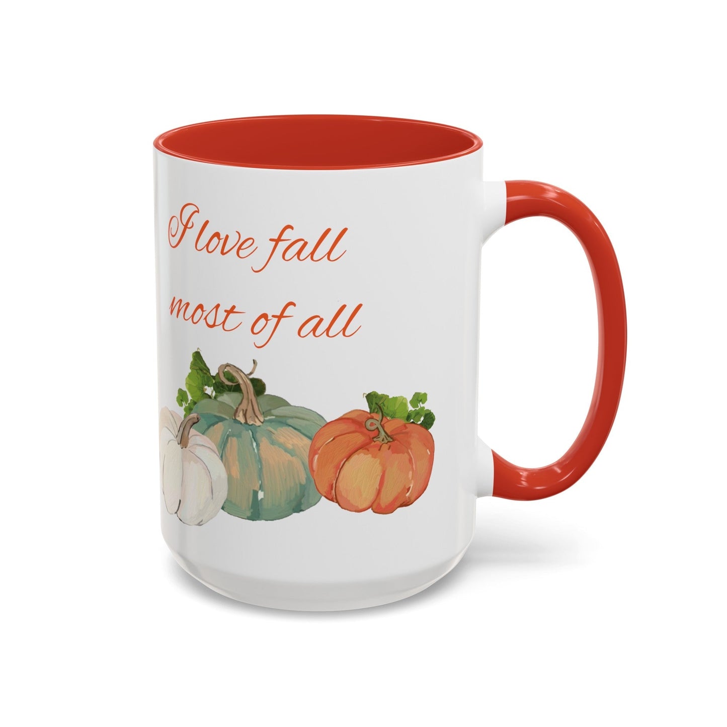 Fall Harvest Two Tone Accent Coffee Mugs (11 oz, 15oz)