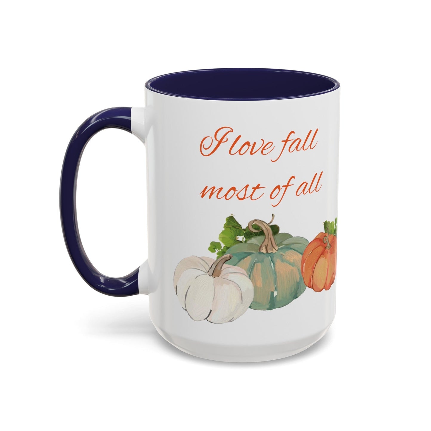 Fall Harvest Two Tone Accent Coffee Mugs (11 oz, 15oz)