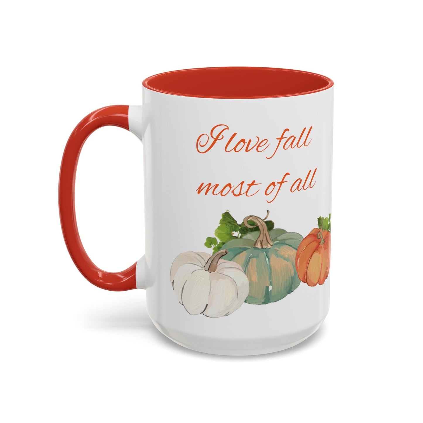 Fall Harvest Two Tone Accent Coffee Mugs (11 oz, 15oz)