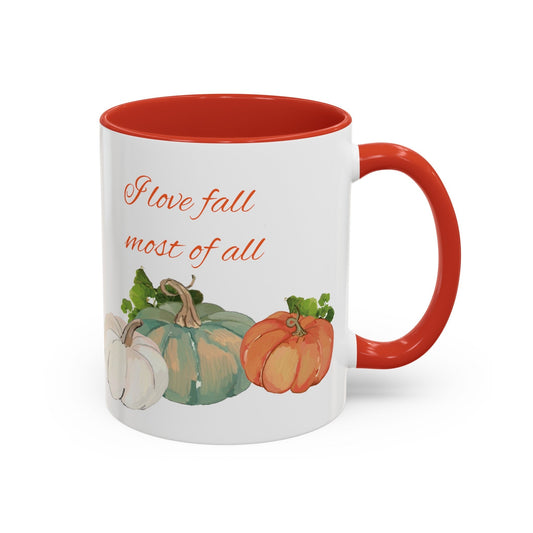 Fall Harvest Two Tone Accent Coffee Mugs (11 oz, 15oz)