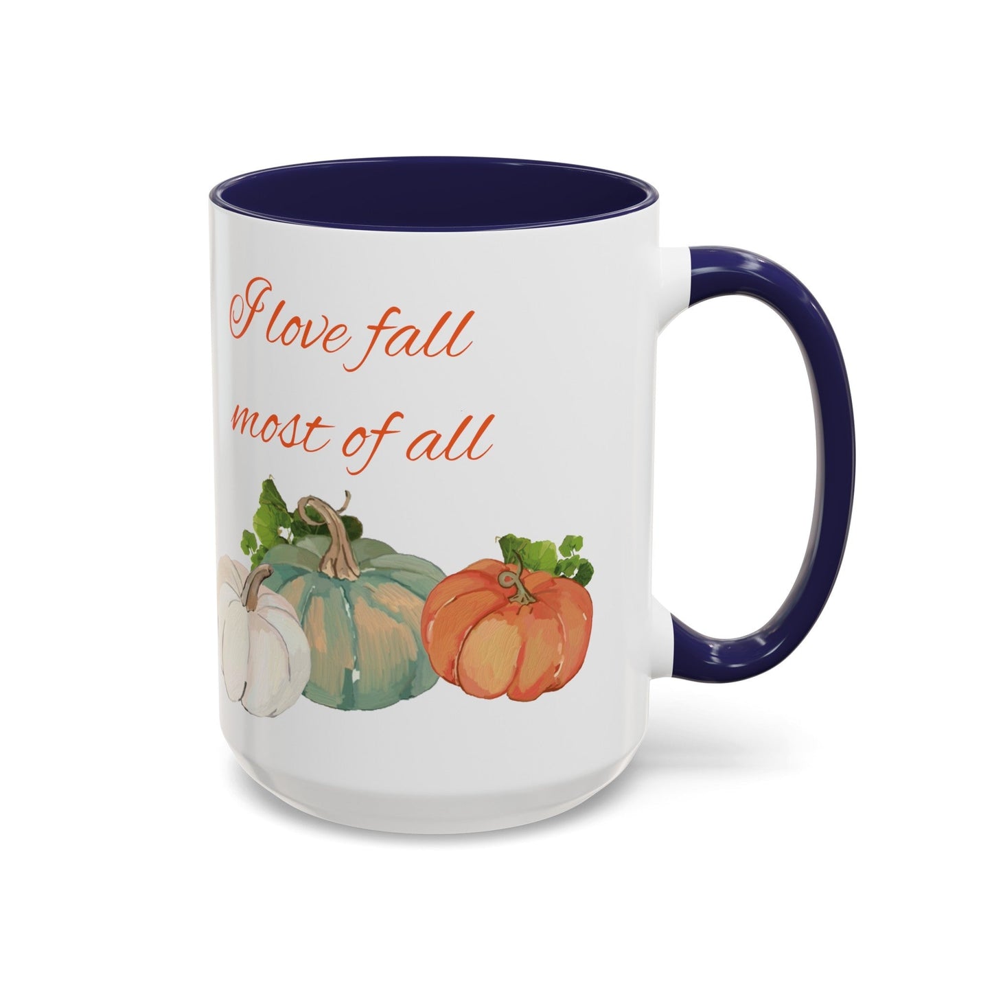 Fall Harvest Two Tone Accent Coffee Mugs (11 oz, 15oz)