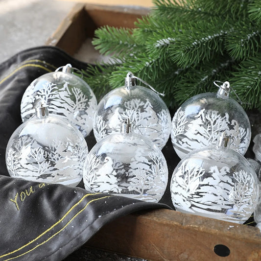 6 Piece Christmas Transparent Ball Pendant