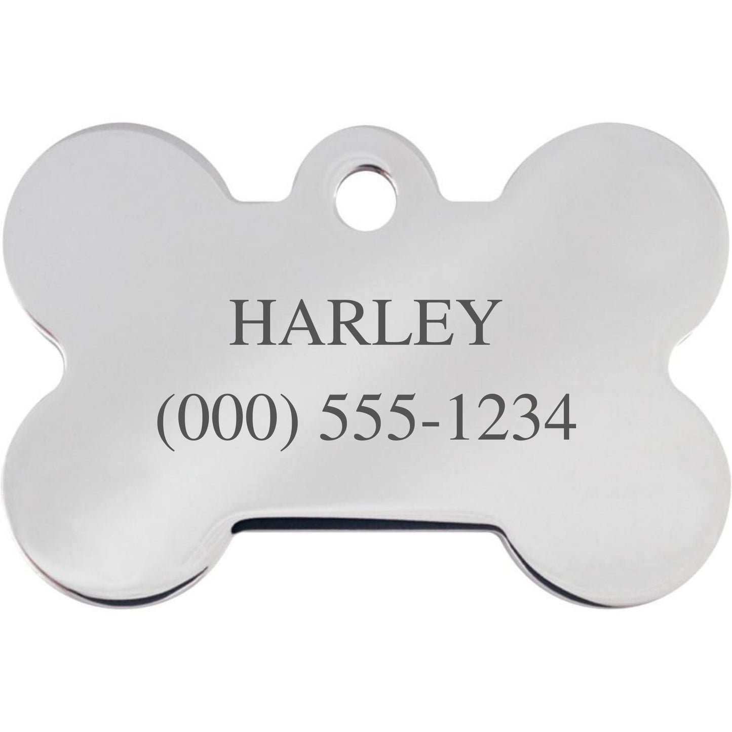 Harley-Davidson Chrome Stones Diva Pet ID Tag - Large Bone