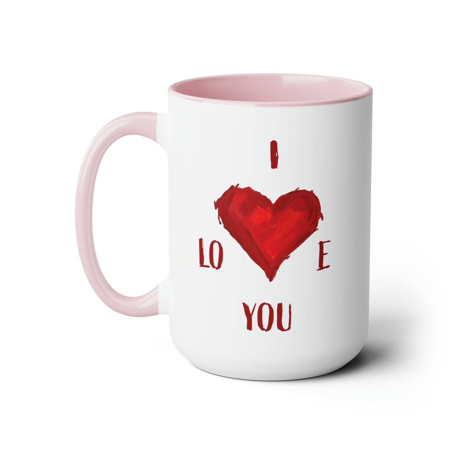 I Love You Two-Tone Coffee Mugs, 15oz