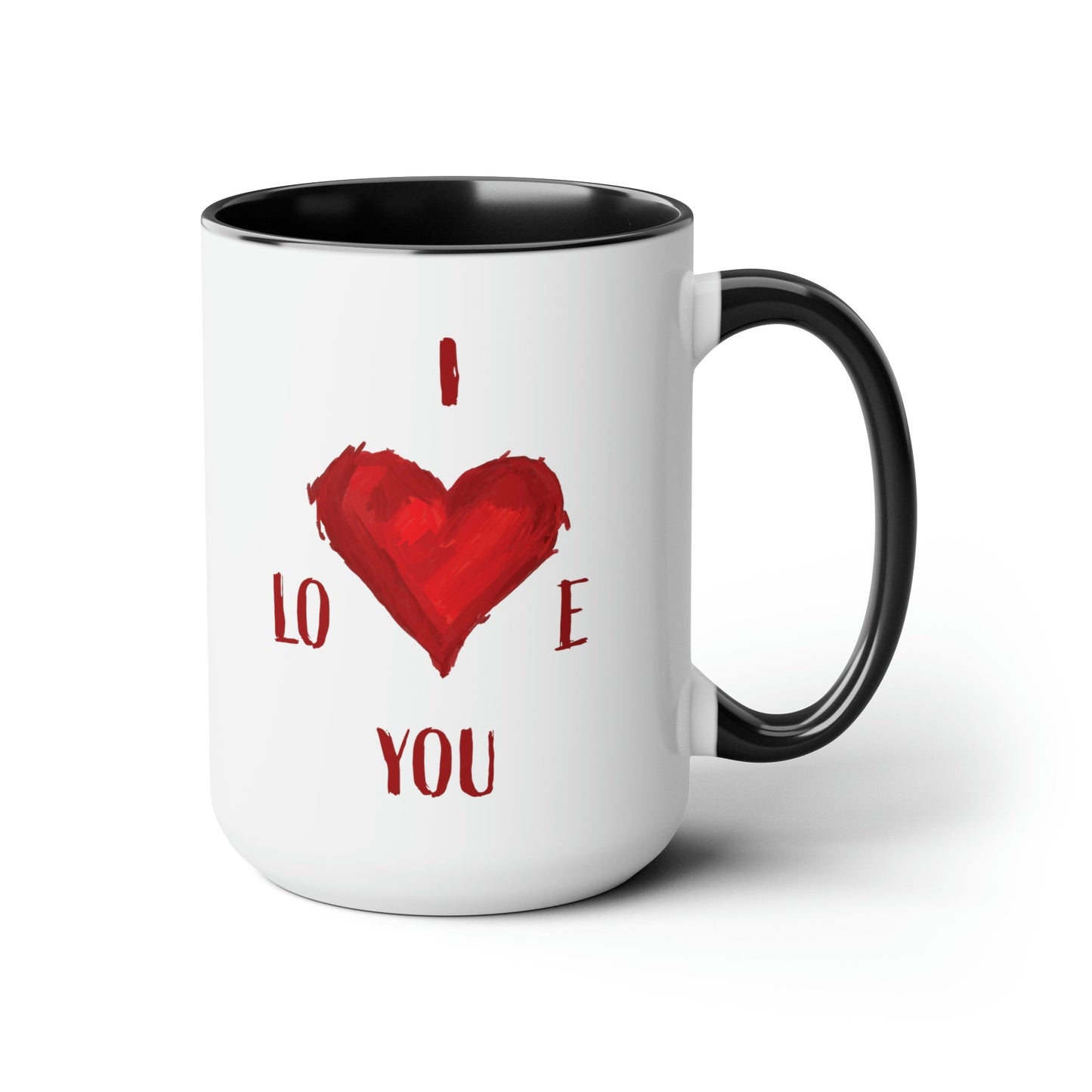 I Love You Two-Tone Coffee Mugs, 15oz