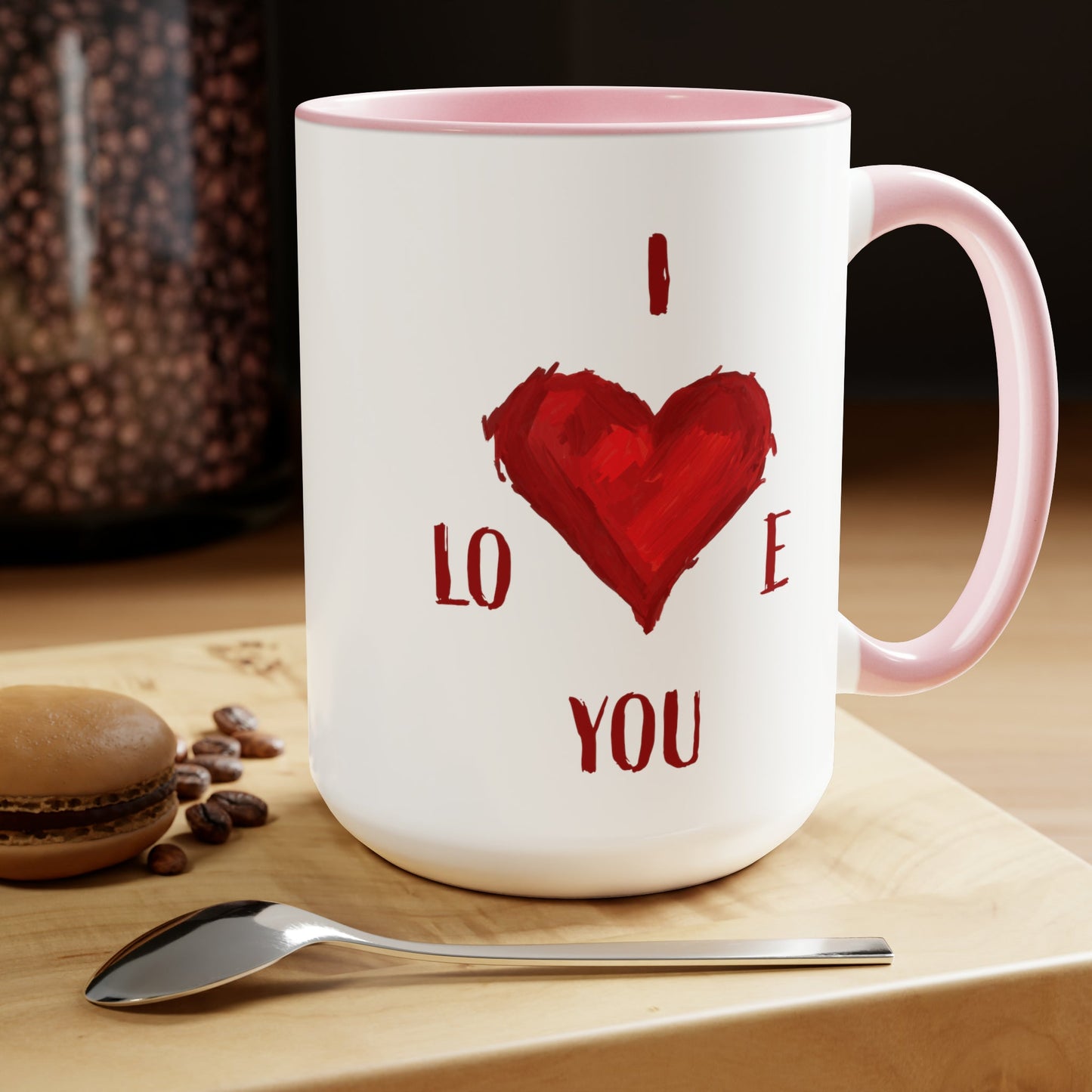 I Love You Two-Tone Coffee Mugs, 15oz