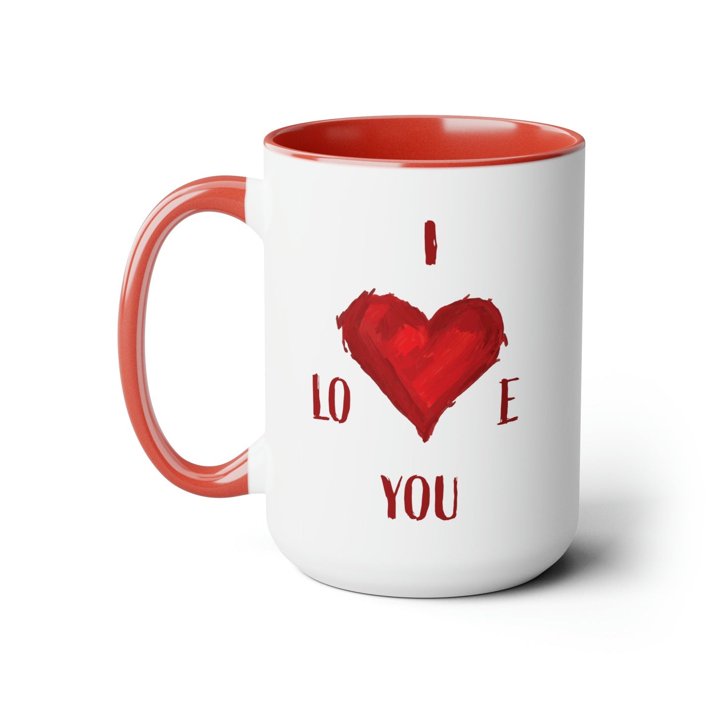 I Love You Two-Tone Coffee Mugs, 15oz